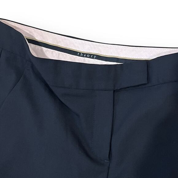 Theory Black Ibbey Dress Pants Womens 4 Low Rise Wool Stretch Ankle Slits USA - Picture 3 of 10